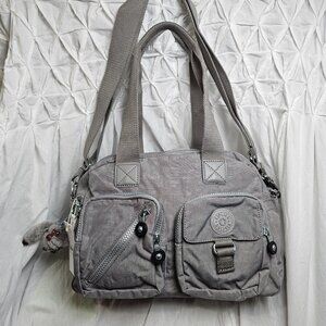 Kipling Gray Bag Monkey Keychain Lightweight Nylon New with tags MSRP $114